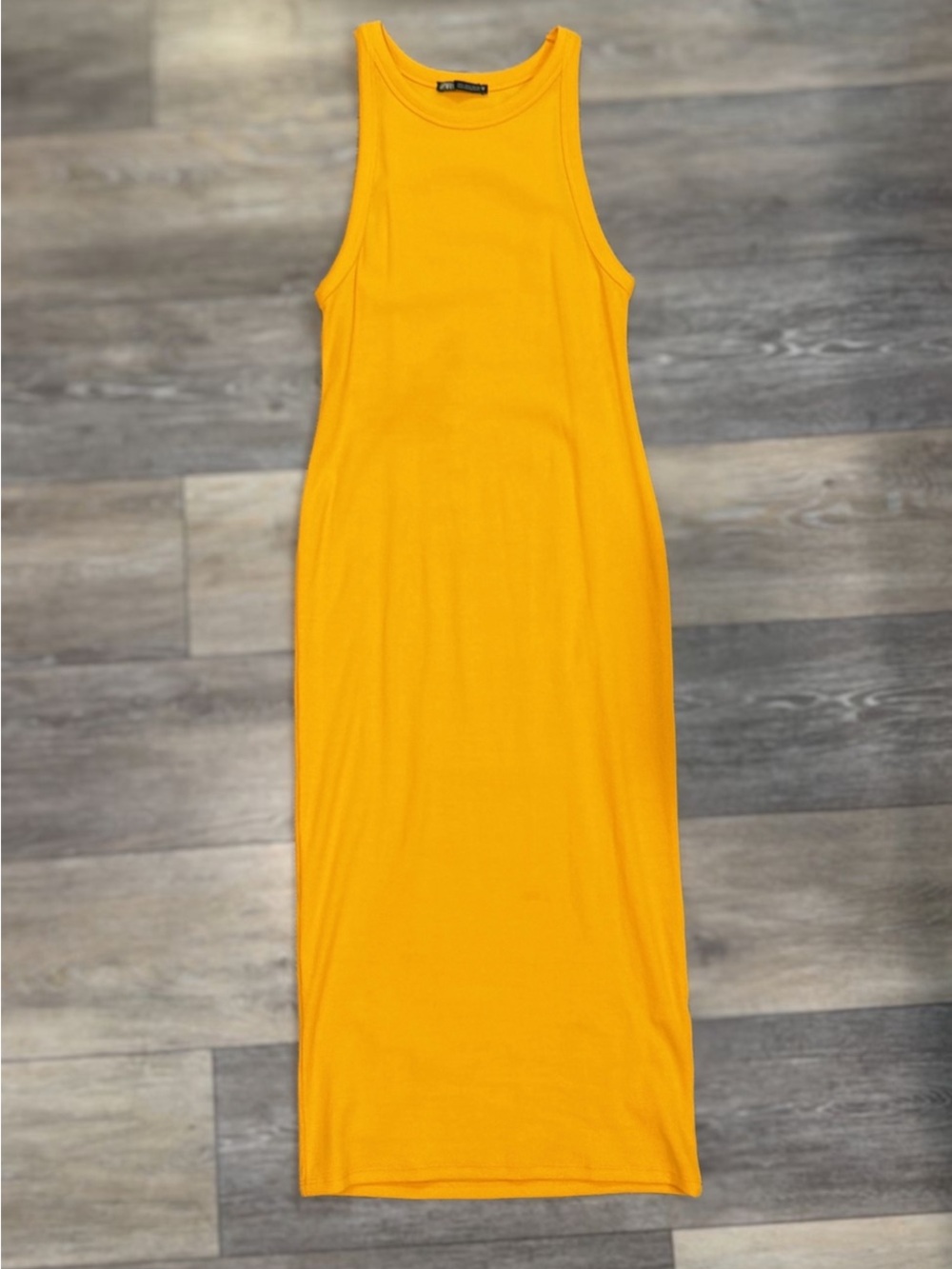 Zara Bright Yellow Sleeveless Maxi Tank Dress